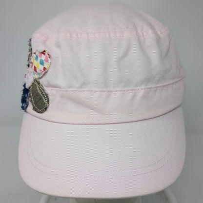 Army Cap Pink One Size Flower Butterfly Patch Cotton Strapback Cadet hat