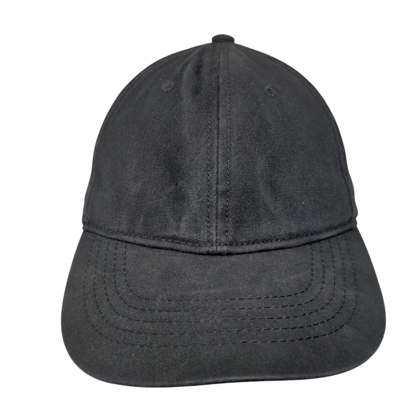 Unbranded Slideback Hat Black OSFM Adjustable Vented Holes 6 Panel Blank