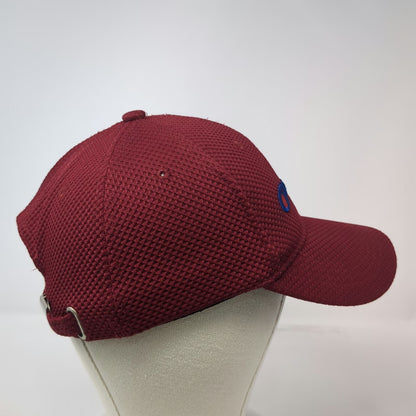 Champion Baseball Cap Red One Size Embroidered Logo Adjustable Hat Pique Mesh