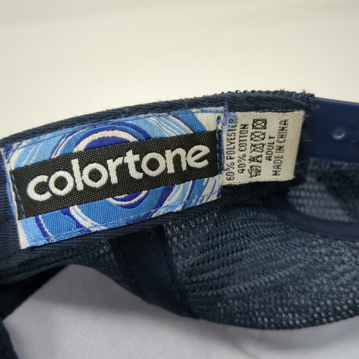 Colortone Trucker Hat Blue One Size Tie Dye Sun Graphic Snapback Mesh Back Hat