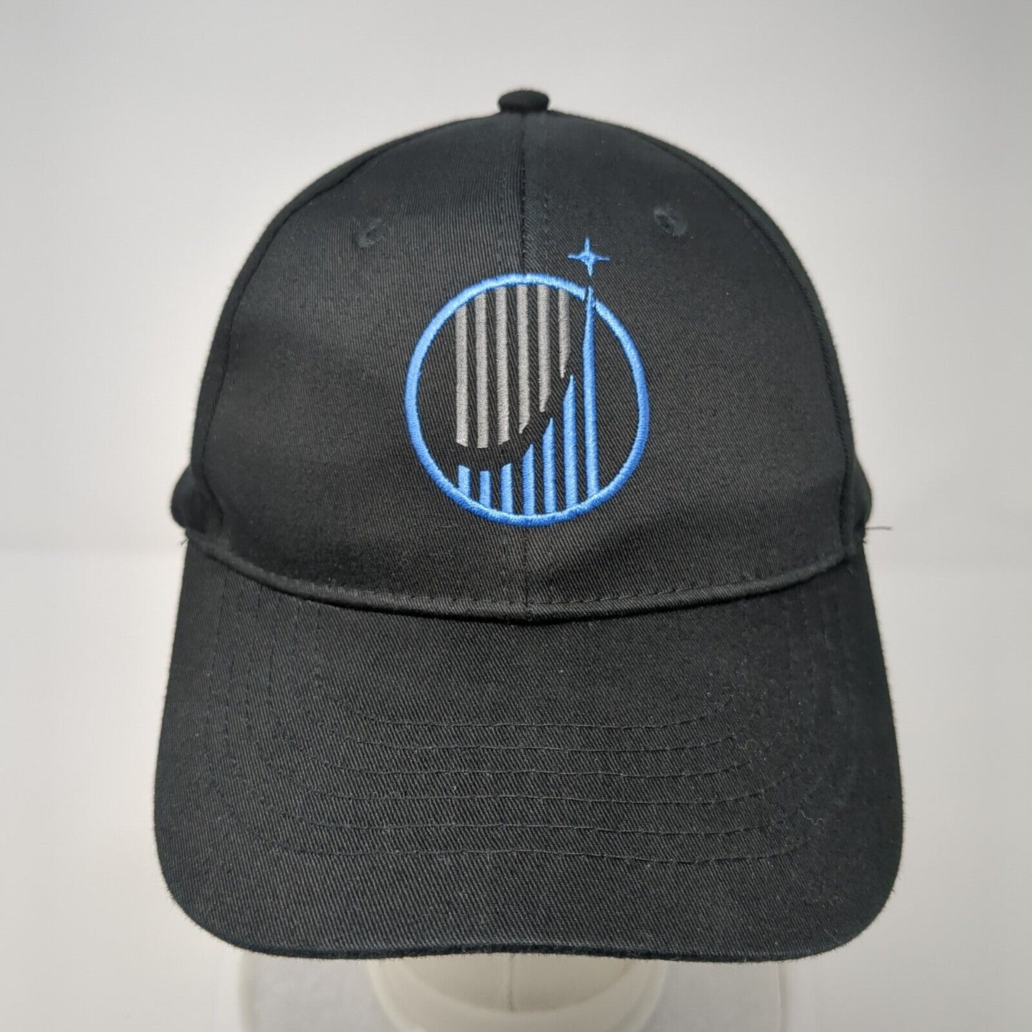 Unbranded Snapback Hat Black One Size Adjustable Embroidered 6 Panel Cotton
