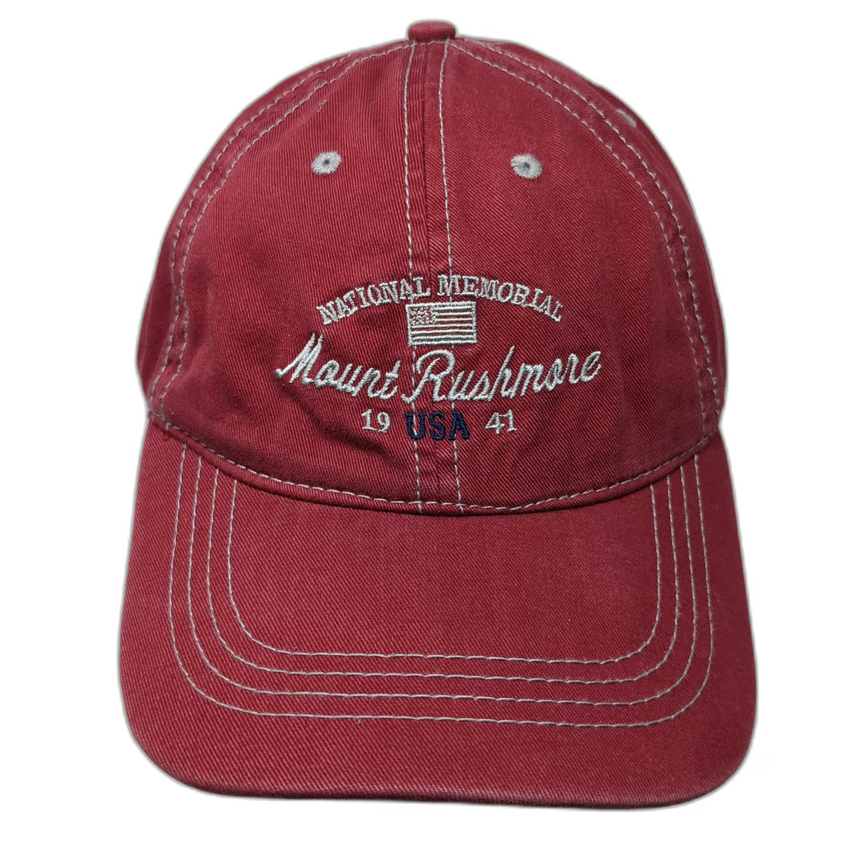 Duranrain Mount Rushmore National Memorial Red Baseball Cap OSFM Slideback Hat