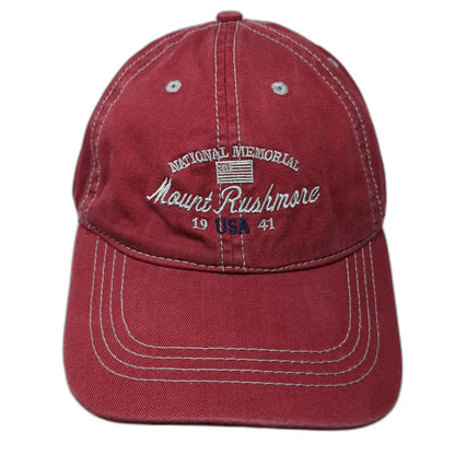 Duranrain Mount Rushmore National Memorial Red Baseball Cap OSFM Slideback Hat