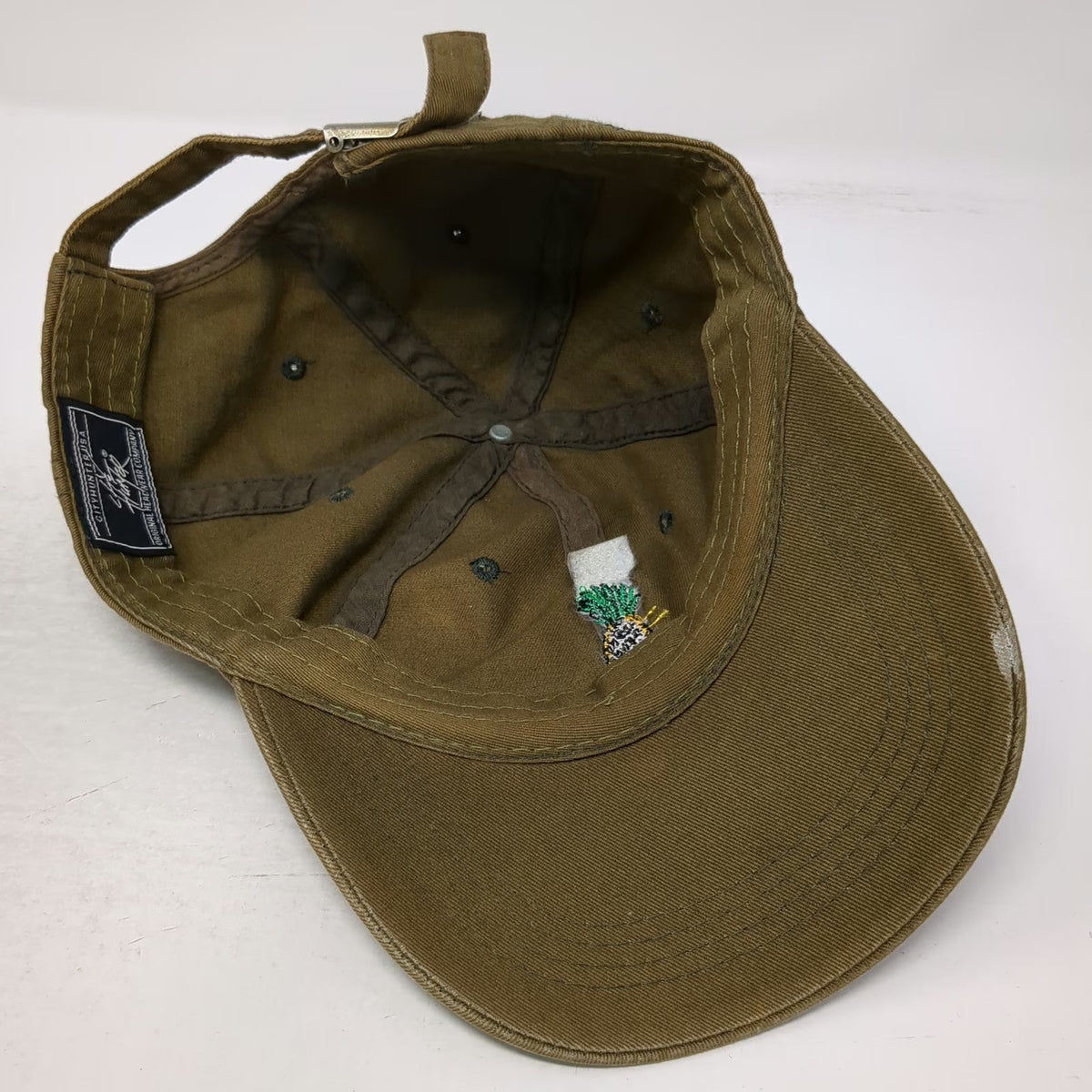 City Hunter USA Baseball Cap Green One Size Embroidered Pineapple Slideback Hat