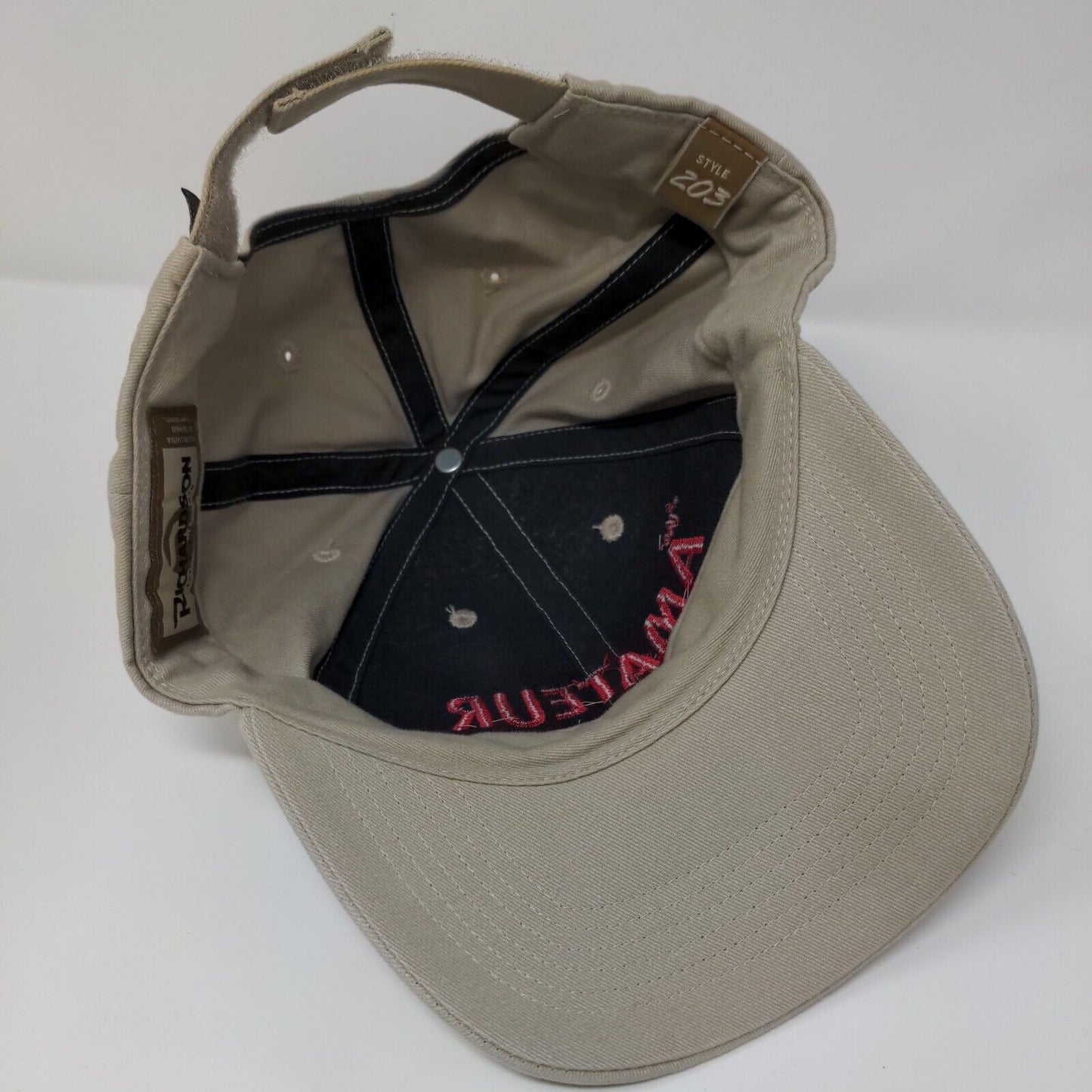 The Amateur Strapback Hat Tan One Size Solid Embroidered Richardson