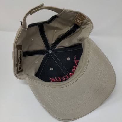 The Amateur Strapback Hat Tan One Size Solid Embroidered Richardson
