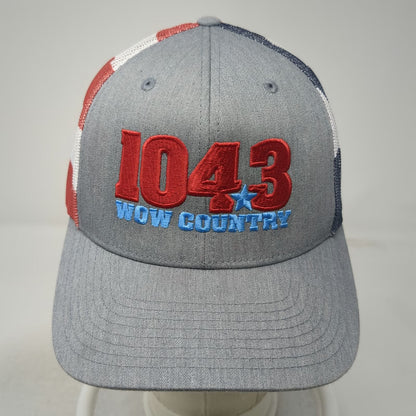 Richardson Trucker Hat Gray One Size US Flag 104.3 Wow Country Radio Mesh Back