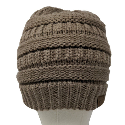 C.C. Exclusives Women's Cable Knit Beanie Hat Tan 100% Acrylic