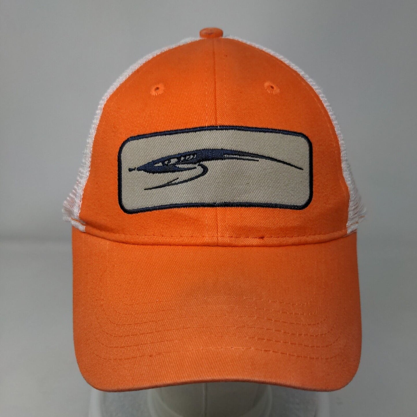 Spanish Fly Snapback Mesh Back Trucker Hat Orange One Size Colorblock Fishing