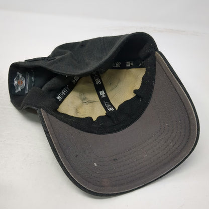 New Era Baseball Cap Black L Harley-Davidson Eagle Patch Stretch Hat 39THIRTY