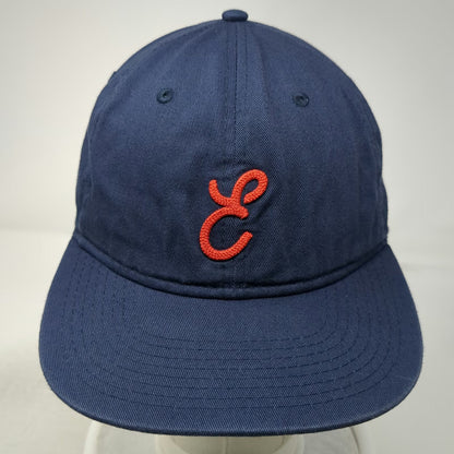 Earls Collection Baseball Cap Blue OSFM Red Script E Logo Slideback Cotton Hat
