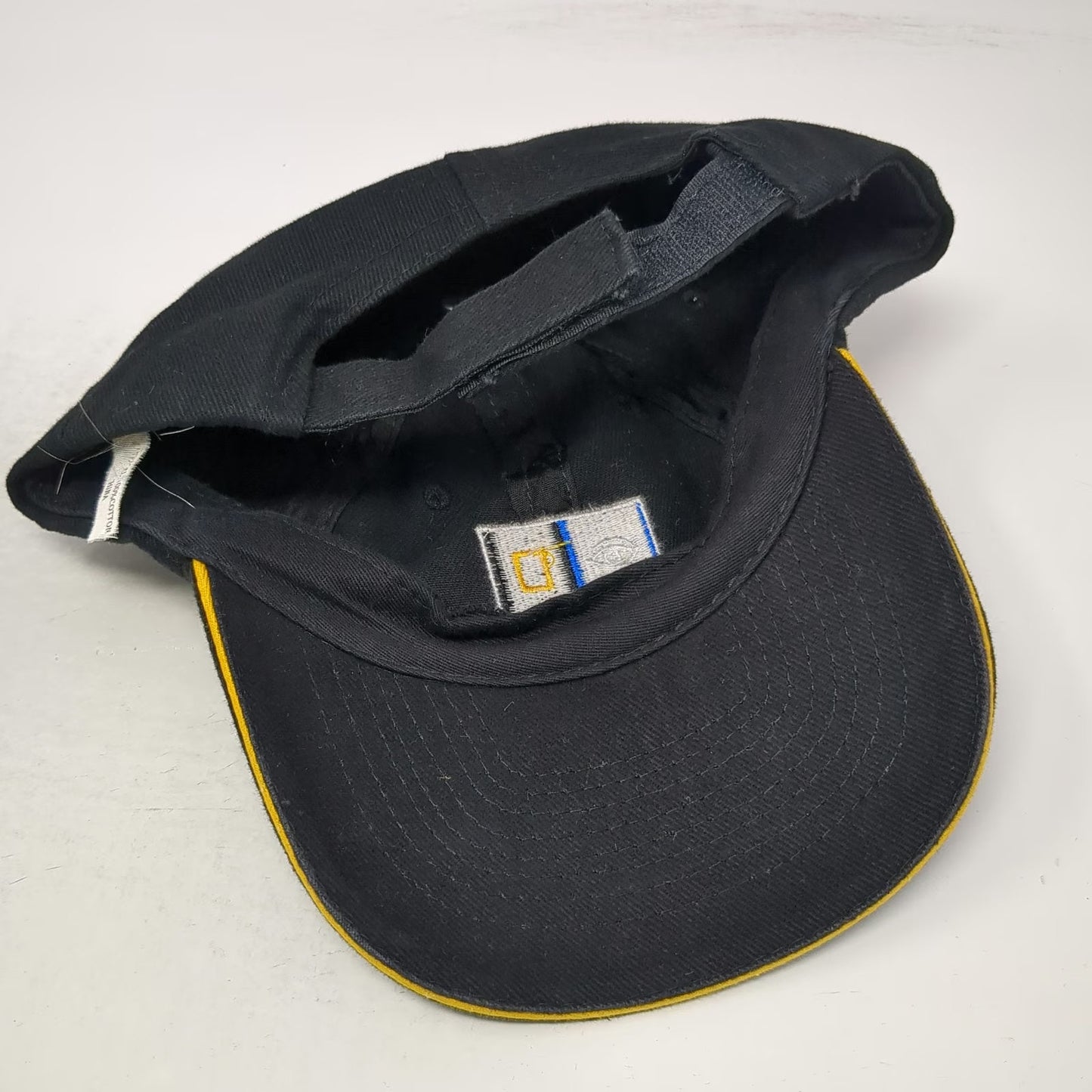 National Geographic Channel Baseball Cap Black One Size Strapback Hat Eye Logo