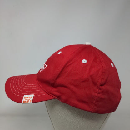 Budweiser Strapback Hat Red OSFA Embroidered Grab Some Buds K-Products