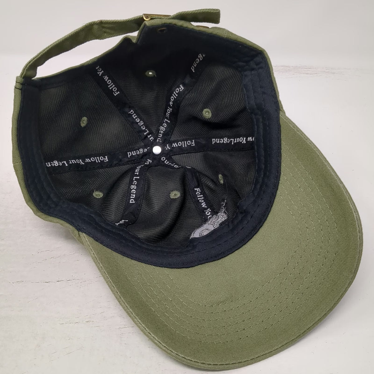 Follow Legend Baseball Cap Green OSFM Embroidered Sleeping Sloth Hat Slideback