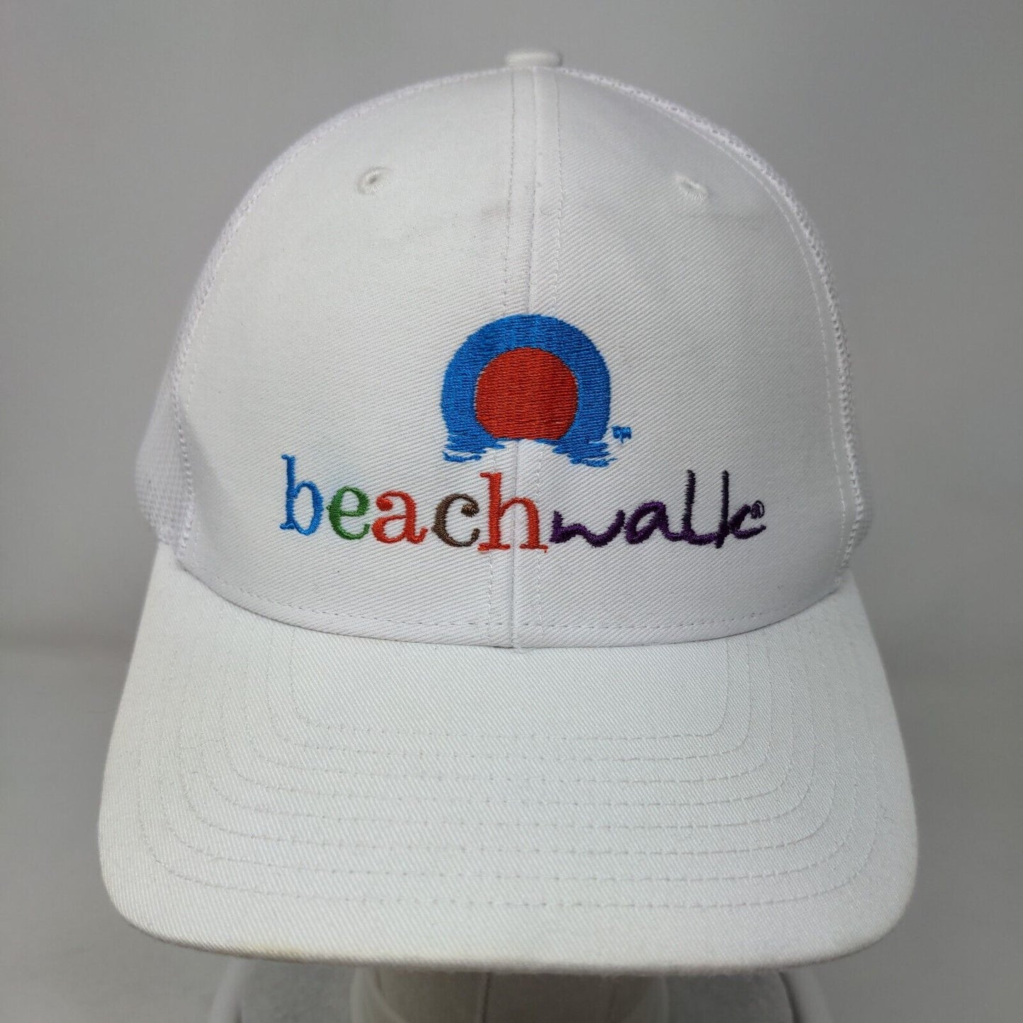 Beachwalk Lennar Snapback Trucker Hat White One Size Adjustable Mesh Back