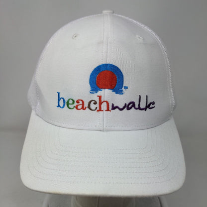 Beachwalk Lennar Snapback Trucker Hat White One Size Adjustable Mesh Back