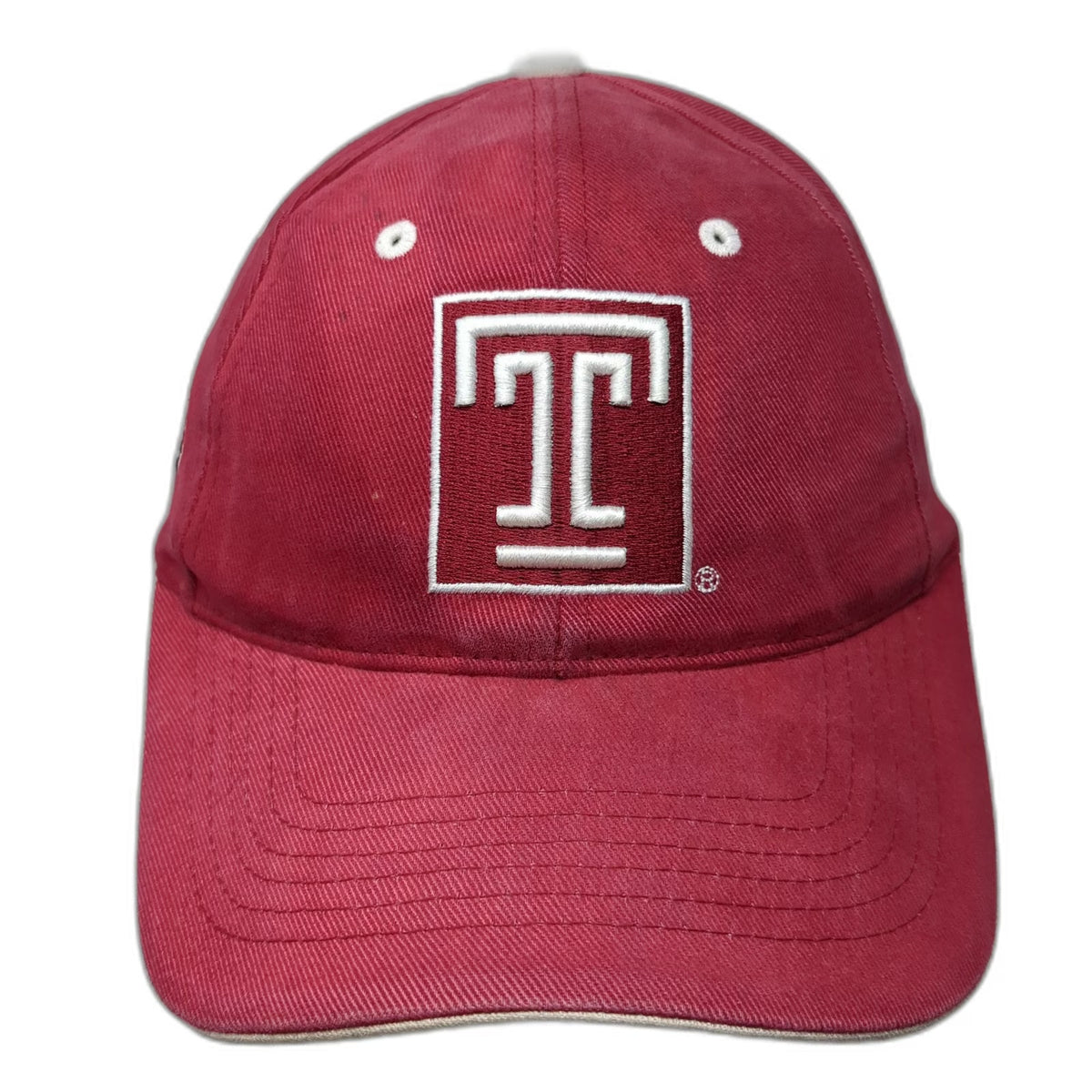 HMI Temple Owls NCAA Cap Red One Size Embroidered Strapback Cotton Logo Mascot