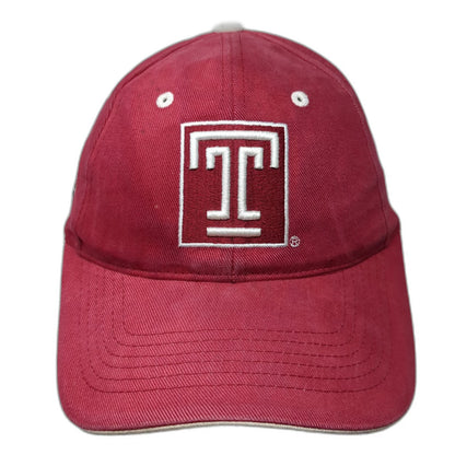 HMI Temple Owls NCAA Cap Red One Size Embroidered Strapback Cotton Logo Mascot