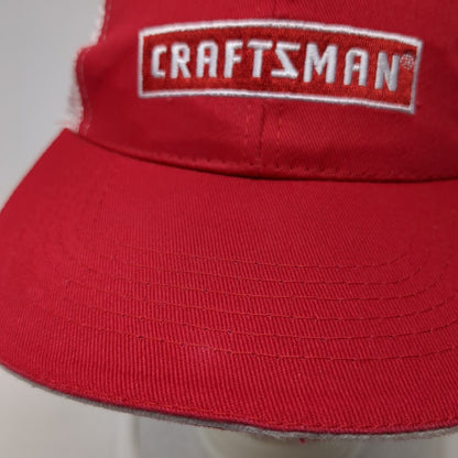 Craftsman ACE Snapback Trucker Hat Red One Size Adjustable Embroidered Mesh Back