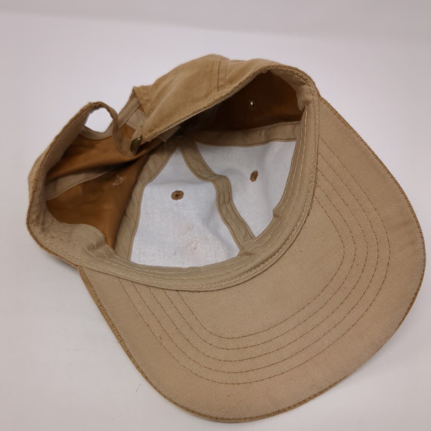 Unbranded Slideback Hat Brown One Size Solid 6 Panel Vent Holes Blank