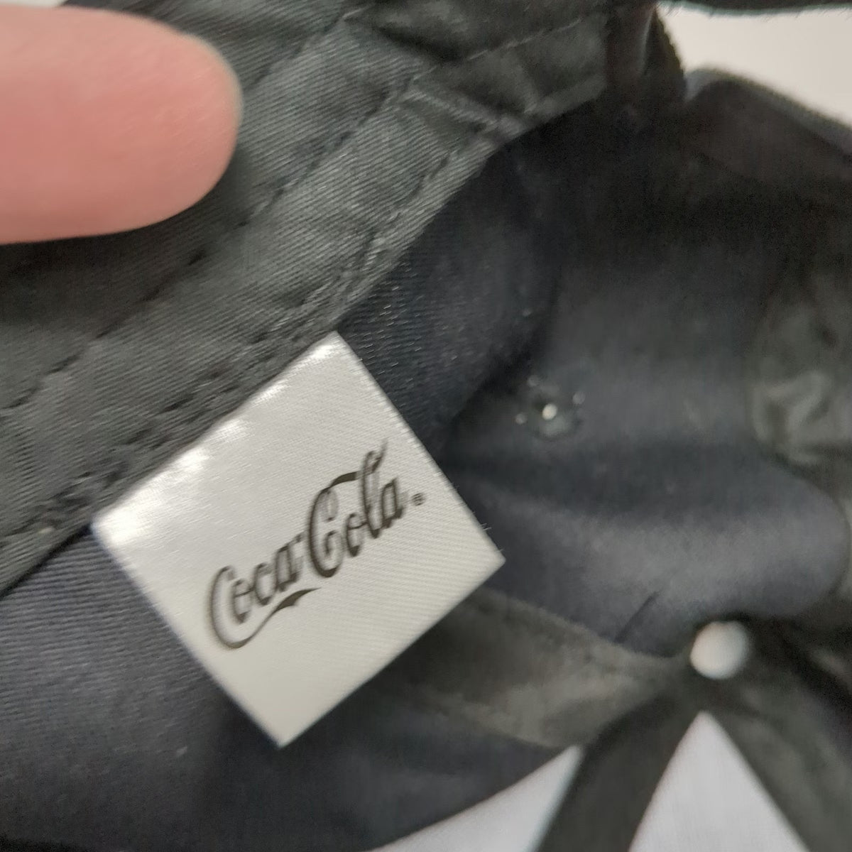 Coca-Cola Black Baseball Cap One Size Adjustable Strapback Patch Logo Drink Hat