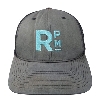 RPM Snapback Trucker Hat Gray OSFA Adjustable Embroidered Mesh Back Sport-Tek