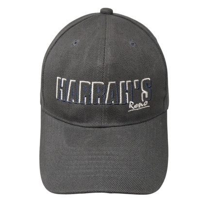 Harrah's Reno Strapback Hat Gray One Size Adjustable Embroidered 6 Panel