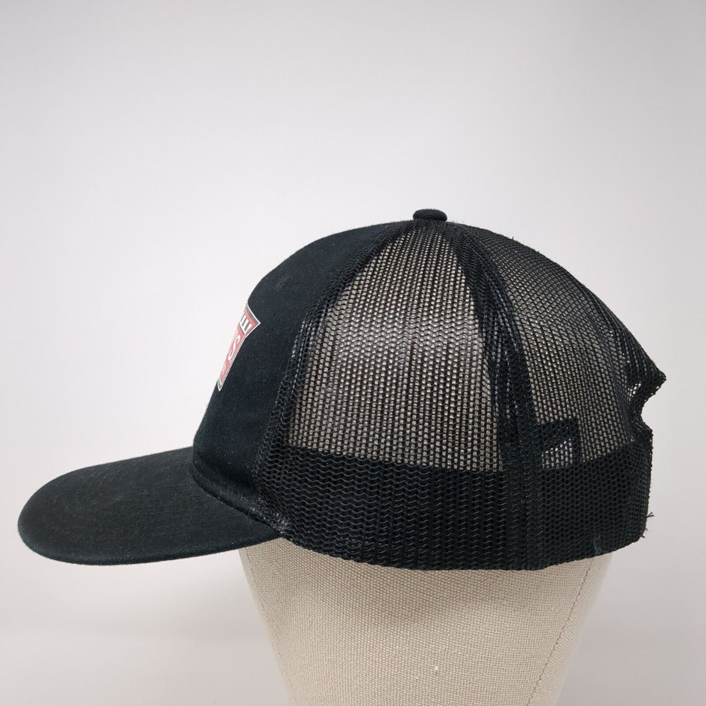Bruchi's Snapback Trucker Hat Black One Size Adjustable Mesh Back Port Authority