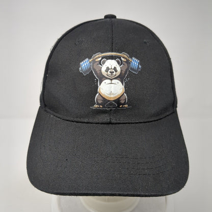 Panda Deadlift Slideback Hat Black One Size Adjustable Vent Holes