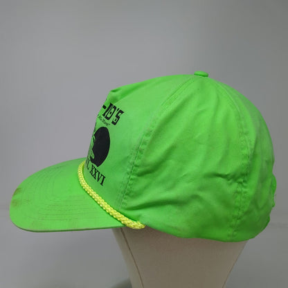 Otto Cap 5 Panel Green One Size NFL Super Bowl XXVI Me-n-Ed's Pizza Hat Vintage