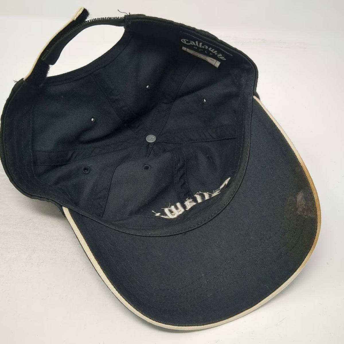 Callaway Baseball Cap Black Beige One Size Las Vegas Golf Strapback Hat Logo