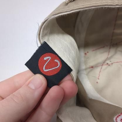 Vintage Cadet Army Cap Brown One Size Adjustable Embroidered Distressed Studded