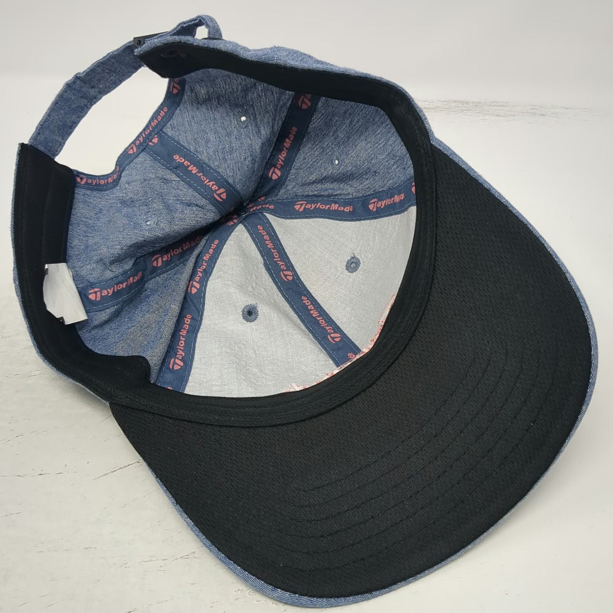 TaylorMade Baseball Cap Blue Pink One Size Cotton Chambray Logo Slideback Hat