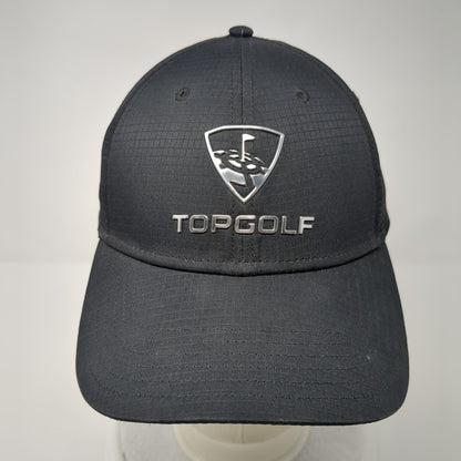 Topgolf Strapback Hat Black One Size Adjustable Callaway Solid 6 Panel