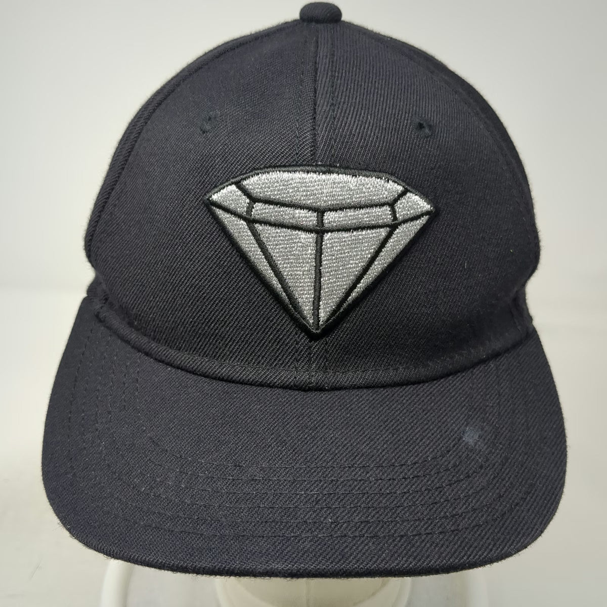 Finish Line Athletics Baseball Cap Black 7 1/4 Diamond Logo Fitted Wool Blend