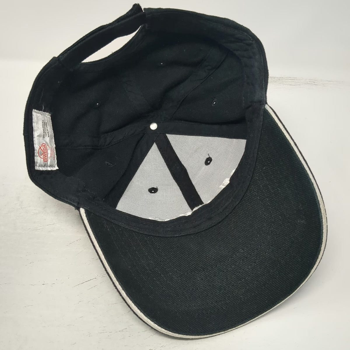 Sweda Microsoft Baseball Cap Black Hat Embroidered Adjustable Strapback Vintage