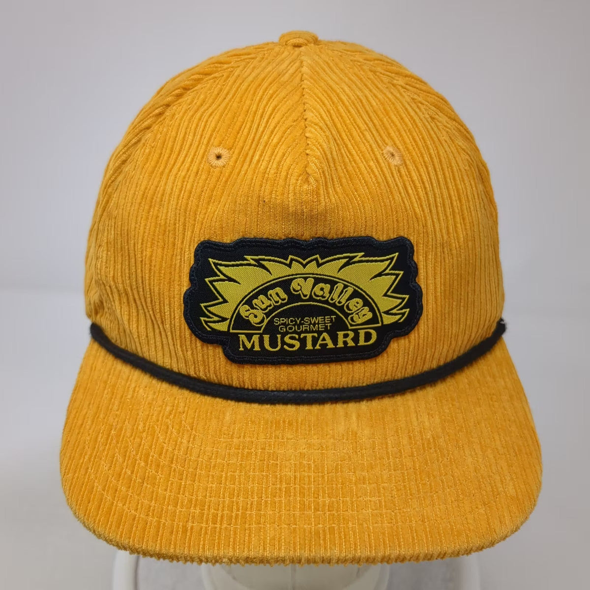 YOU KNOW. Sun Valley Mustard Yellow 5 Panel Corduroy Rope Hat Adjustable OSFM