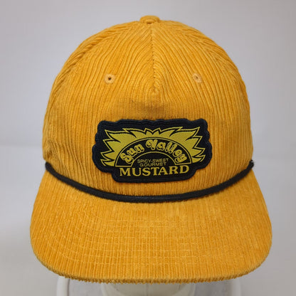 YOU KNOW. Sun Valley Mustard Yellow 5 Panel Corduroy Rope Hat Adjustable OSFM