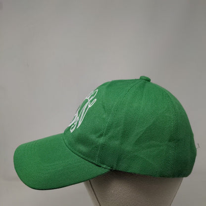 Monogram Strapback Hat Green One Size Embroidered Clover 6 Panel
