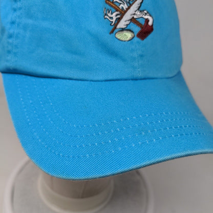 Imperial Strapback Hat Blue One Size Adjustable Embroidered Logo 6 Panel