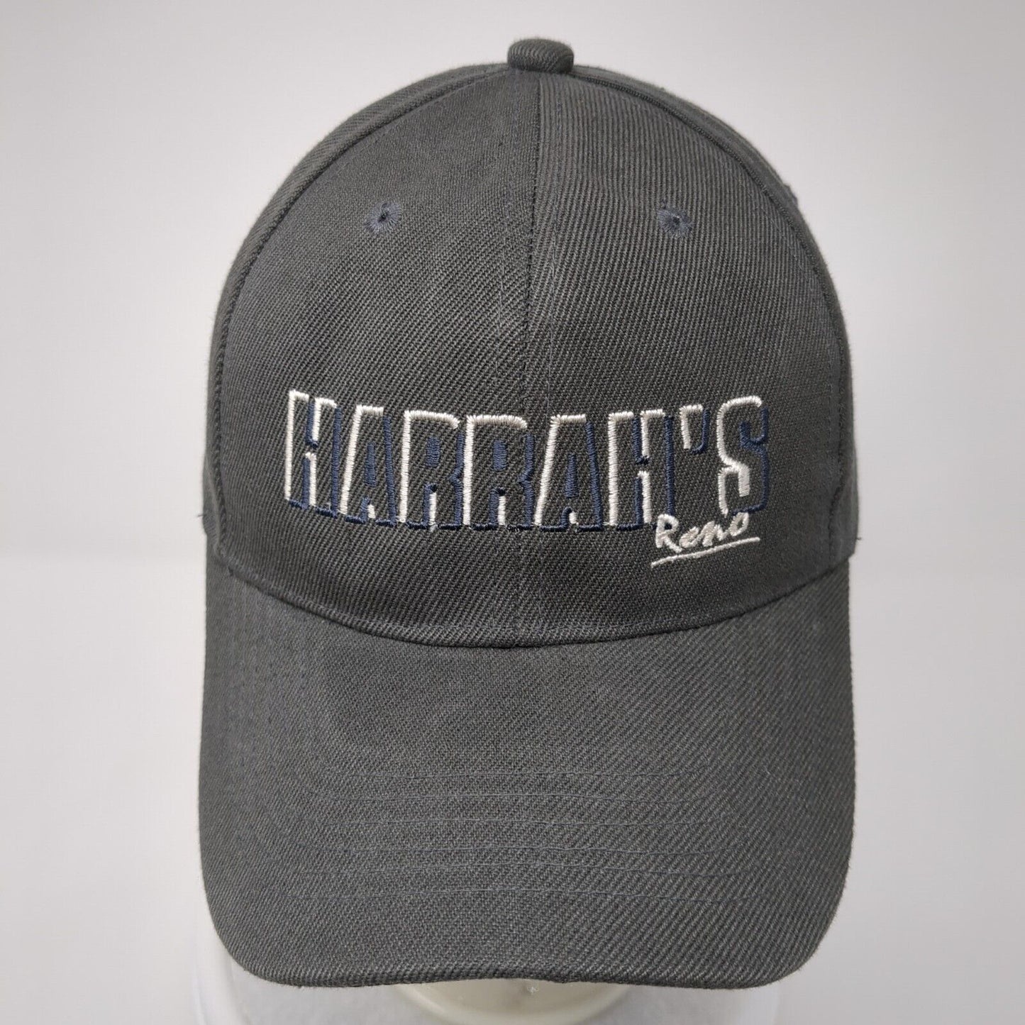 Harrah's Reno Strapback Hat Gray One Size Adjustable Embroidered 6 Panel