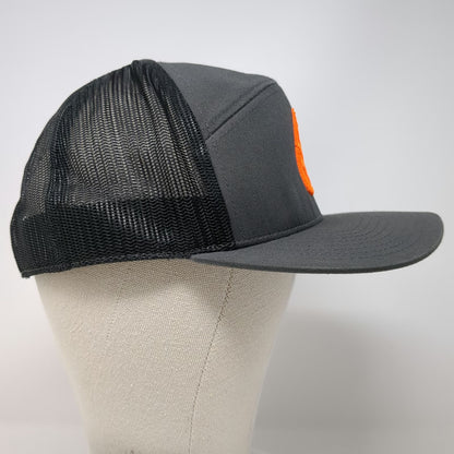 Richardson Trucker Hat Gray Black Orange OSFM Mesh Snapback Burnt River Farms