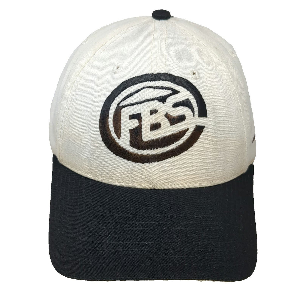 Baseball Cap White Black One Size FBS Home of FBI Joist Made in USA Slideback