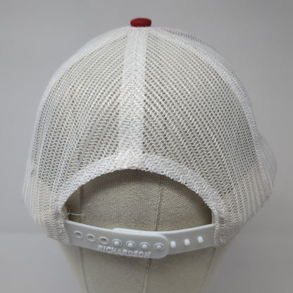 Richardson Snapback Trucker Hat Red One Size Adjustable Mesh Back Blank