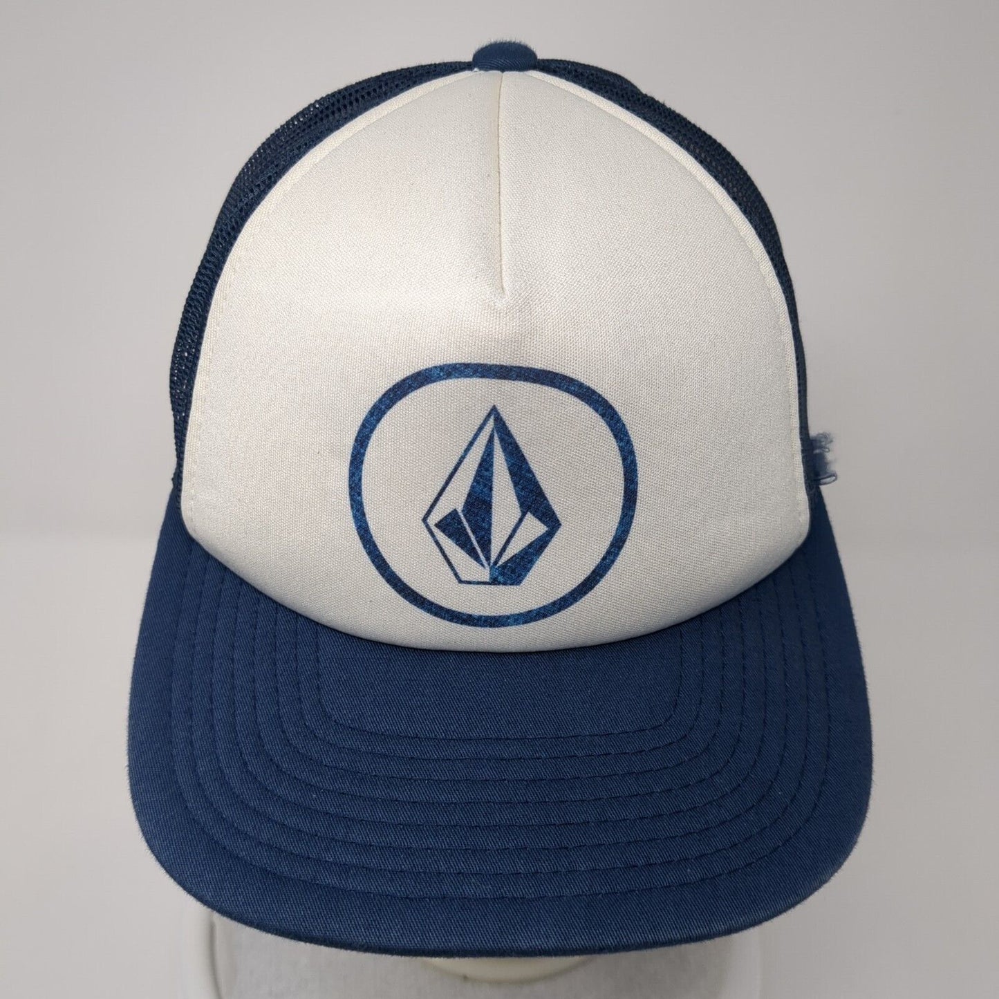 Volcom Snapback Trucker Hat Blue One Size Adjustable Mesh Back 6 Panel