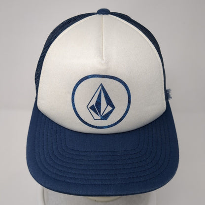 Volcom Snapback Trucker Hat Blue One Size Adjustable Mesh Back 6 Panel
