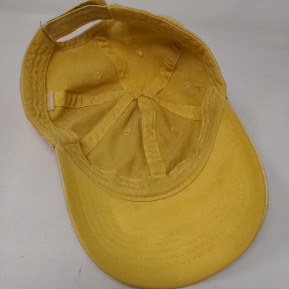 Unbranded Strapback Hat Yellow One Size Adjustable Vented Holes 6 Panel Blank