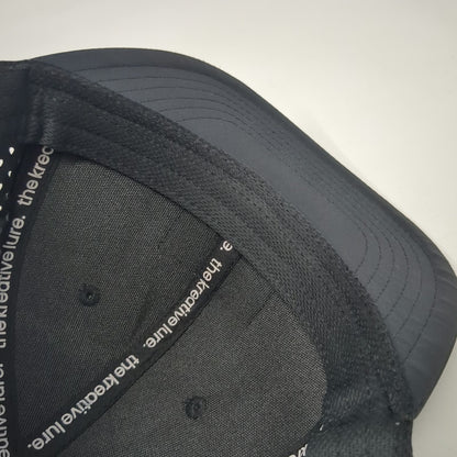 Jackalope Trucker Hat Black One Size Laser Perforated Mesh Snapback Rubber Patch