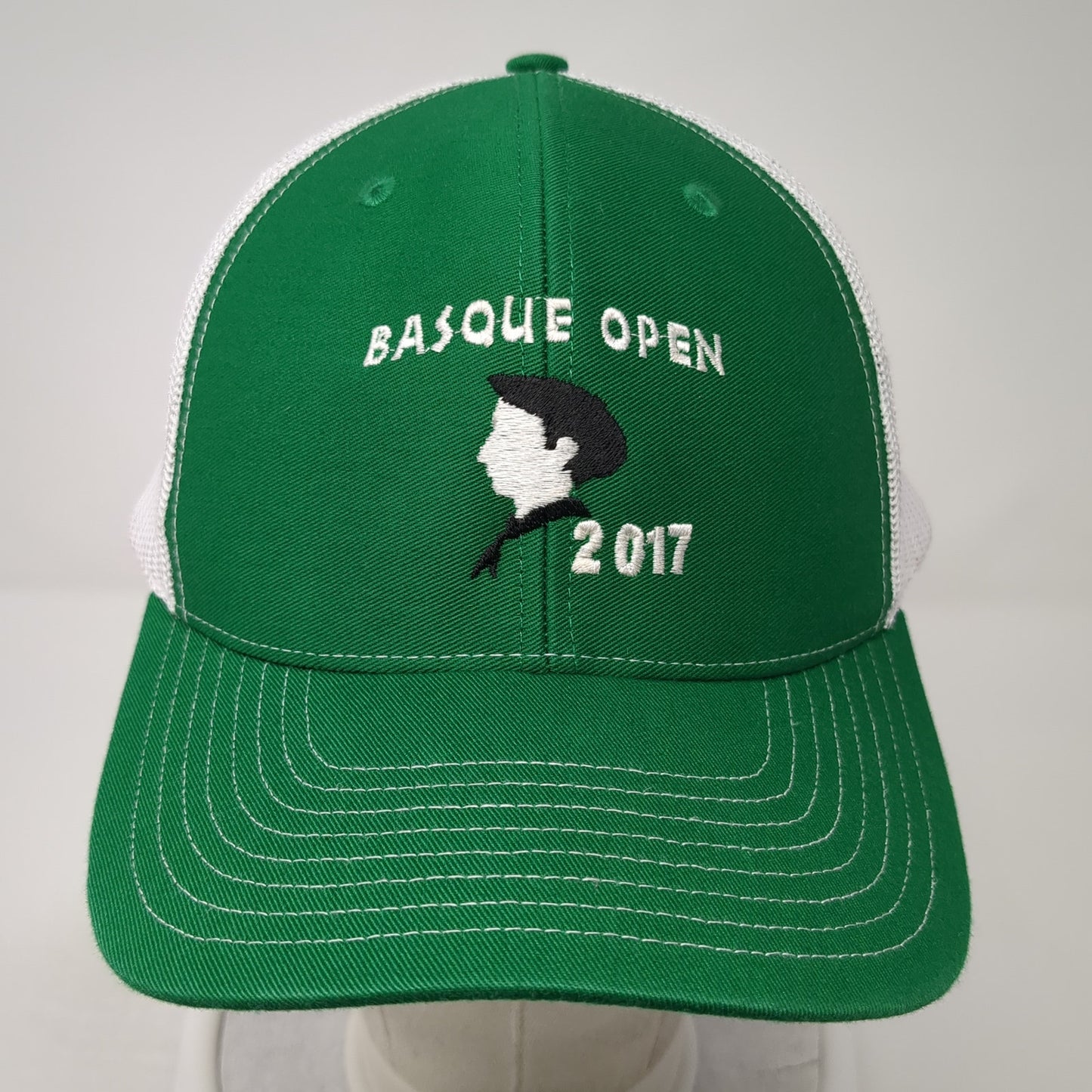 Basque Open 2017 Snapback Trucker Hat Green OS Adjustable Mesh Back Richardson