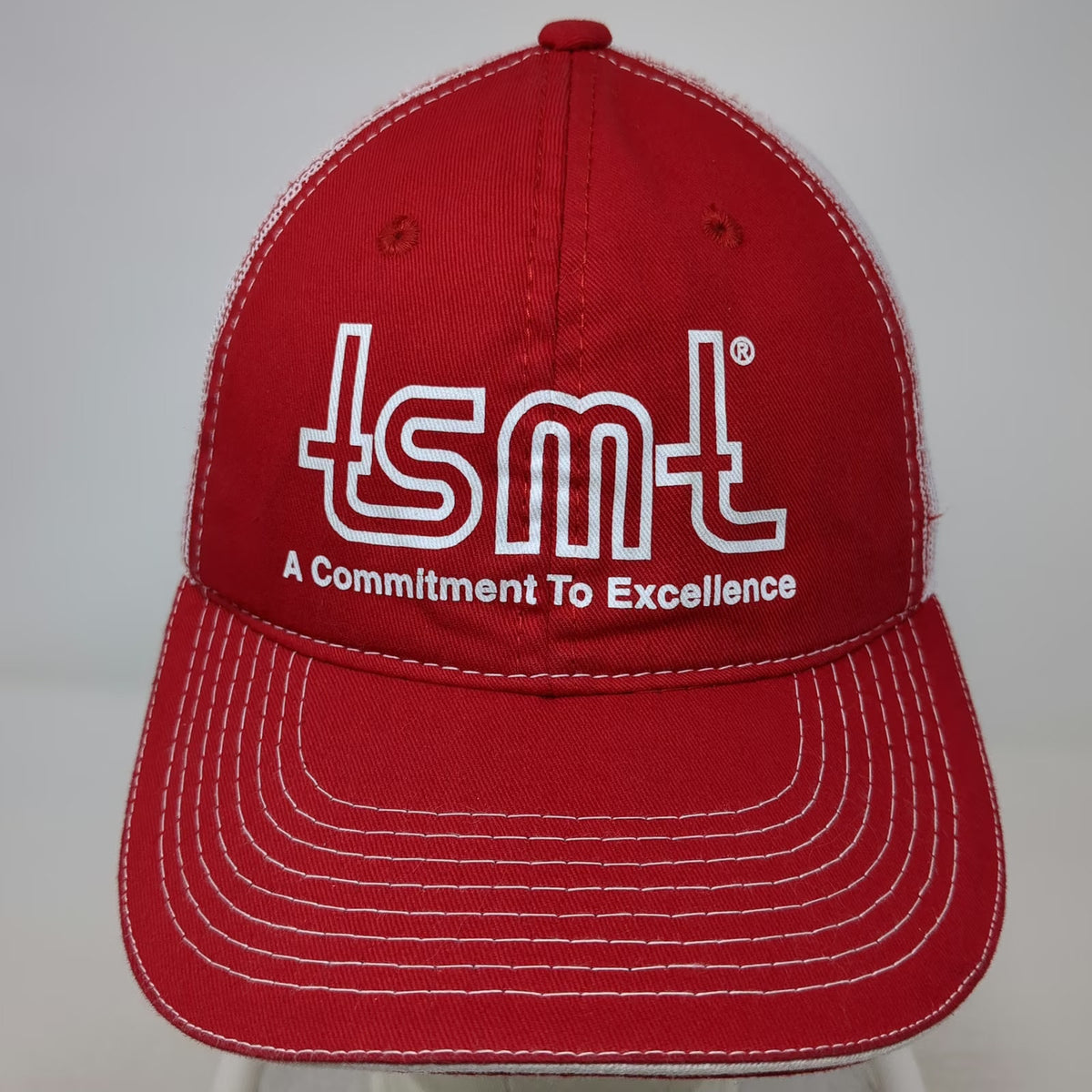 Outdoor Cap Trucker Hat Red One Size TSMT Commitment To Excellence Snapback Mesh
